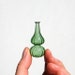 Miniature Scalloped Bottle in Green, Hand Blown Glass