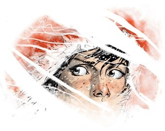 Steve Lieber color print of Carrie Stetko from Whiteout