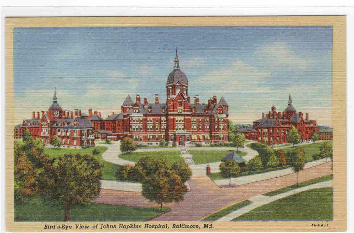 John Hopkins Hospital Baltimore Maryland postcard