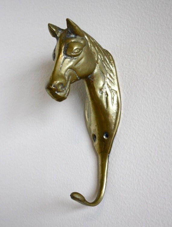 Vintage Brass Horse Wall Hook