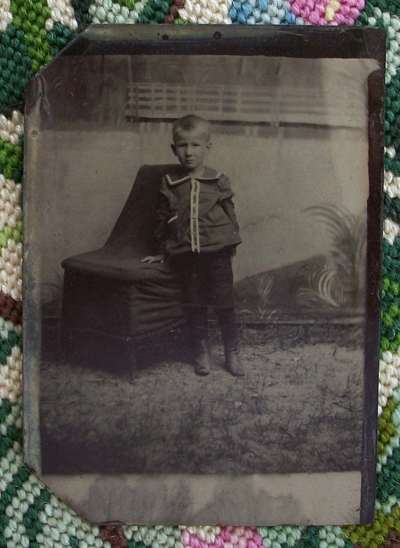 Tintype Tow Headed Boy by glassing on Etsy