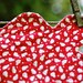 Baby Quilt in Red Houndstooth Flannel and White Baby Chicks, Ready to Ship