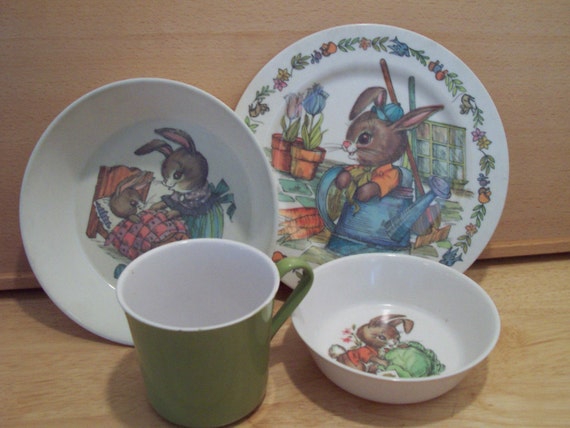 Vintage Peter Rabbit childrens melamine dish by TrianaTreasures