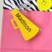Personalized name tag / id tag / bag tag in cheerleading megaphone shape