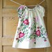 2T Tablecloth Dress- Vintage Recycled Burgundy and Pink Floral on Butter Cotton Blend- Toddler Girls Dress