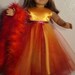 American Girl doll clothes - Gold Rainbow Gown and Boa