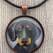 Dachshund Pendant Original Art Necklace Mini Painting