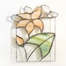 Suncatcher Stained Glass Panel Flower Peach Stained Glass Window Panel Handmade