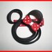 RED Dots Minnie Inspired Character Ribbon Hair Bow Clip, Mouse Hair Bow