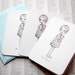 The Haircut - 3 blank note cards - by Mab Graves
