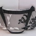 Small Gray with White and Black Pleated Shoulder Bag