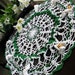 Large Crochet Doily or Crocheted Centerpiece - White Lily Accents 6140