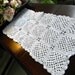 Vintage Table Runner Scarf White Crocheted Lacework 4457