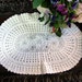 Spiral Crocheted Doily Crisp and White Oval 6062