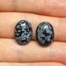Snowflake Obsidian Cabochons, Oval - Match Pair - 16.0 x 12.0 x 5.6 mm - 15.2 ct - 120426-07