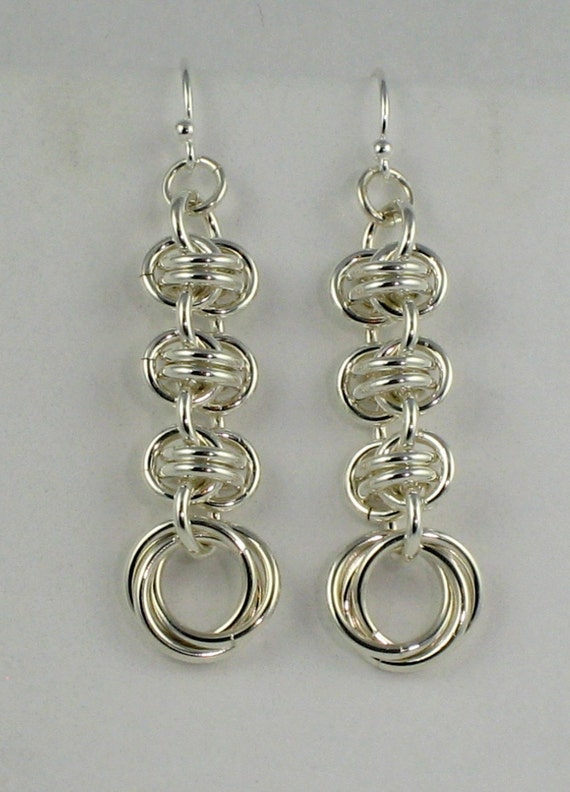 Items similar to Barrell Weave Mobius Sterling Silver Chainmaille ...