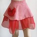 Vintage 50s Apron // Red Valentine Heart Gingham Check Cotton & Organza Apron