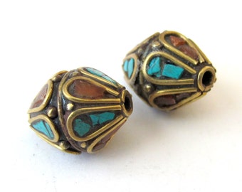 Thick focal nepal brass bead - BD038 - 1 bead