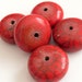 2 beads - Red crackle resin horn beads large size 32 mm - BD138
