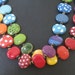 Rainbow Coloured Kazuri Bead Necklace Long