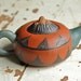 Yixing Chinese Individual Teapot - Red and Green Gourd Shape