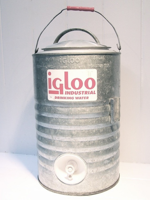 Vintage Galvanized Igloo 3 Gallon Water Cooler