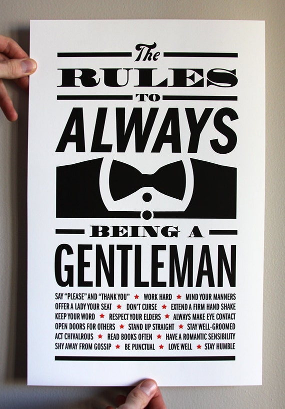 Gentleman Rules Print 11x17