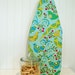 Tabletop Ironing Board Cover - Michael Miller Pretty Bird in Aqua