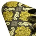 Last One PADDED OVERSIZE roning Board Cover 18 x 49 made with Joel Dewberry Aviary 2 Damask in Charcoal gray and yellow gold