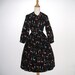 Vintage 1950s Black Novelty Print Blouse Skirt Set Dress With Giraffe Animal Design - S, M