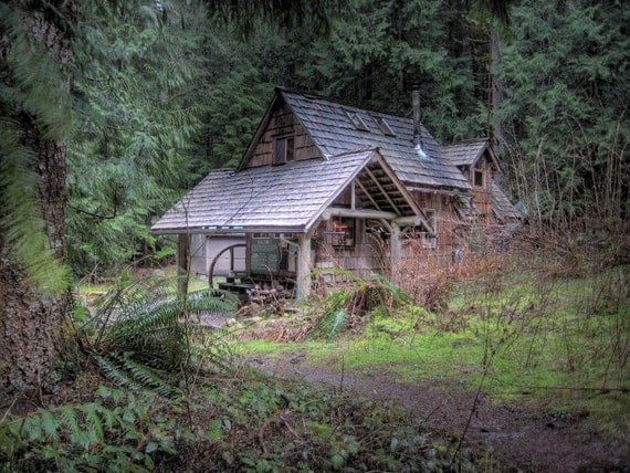 Hütte im wald kleines haus blockhütte hütte von fengshuiphotography
