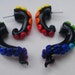 Dark Rainbow Tentacle Earring FAKE Gauge