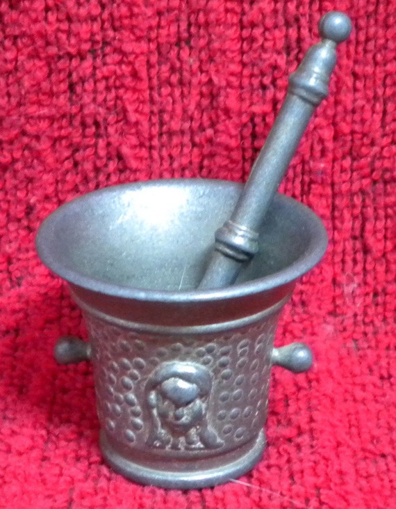 Miniature Metal Mortar and Pestle Made in England