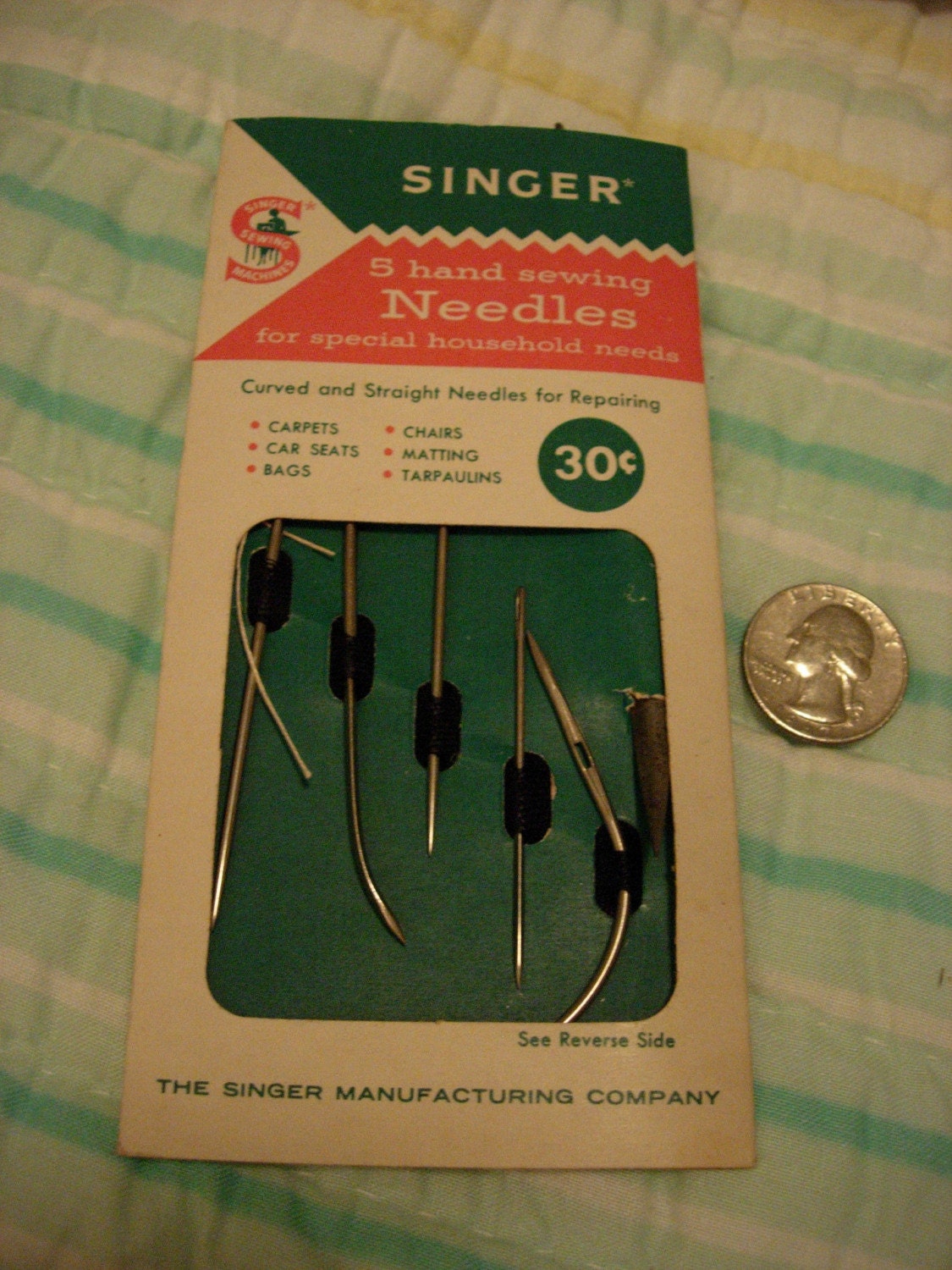 Vintage pack of 5 Singer hand sewing needles