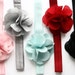 fluffy flower headbands with matching bands-CHOOSE YOUR COLOR