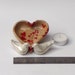 Birds SALE, Two small doves and a heart bowl