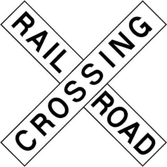 Railroad Crossing Train Traffic Playroom 18x18 Vinyl Decor