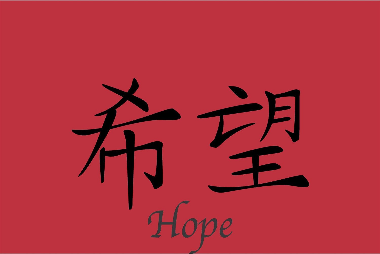 Chinese Symbol HOPE 24x17 Vinyl Wall Decal Bedroom Decor