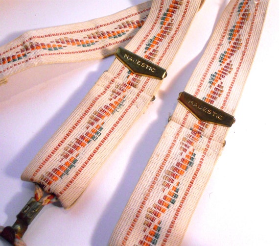 Early 1900s Fancy Men's Embroidered Suspenders Braces by