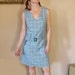 Vintage 60s Plaid Dress Mini Blue Sleeveless Schoolgirl XS S