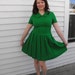 Vintage 60s Green Dress Pleated Sears M