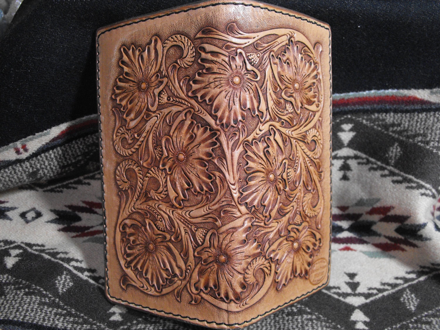 Hand Tooled Leather Roper Wallet