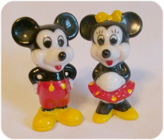 mickey and minnie glass figurines