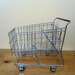 Small Miniature Metal Chrome Wire Shopping Cart on Wheels - Display Piece - Junk Holder - TOY