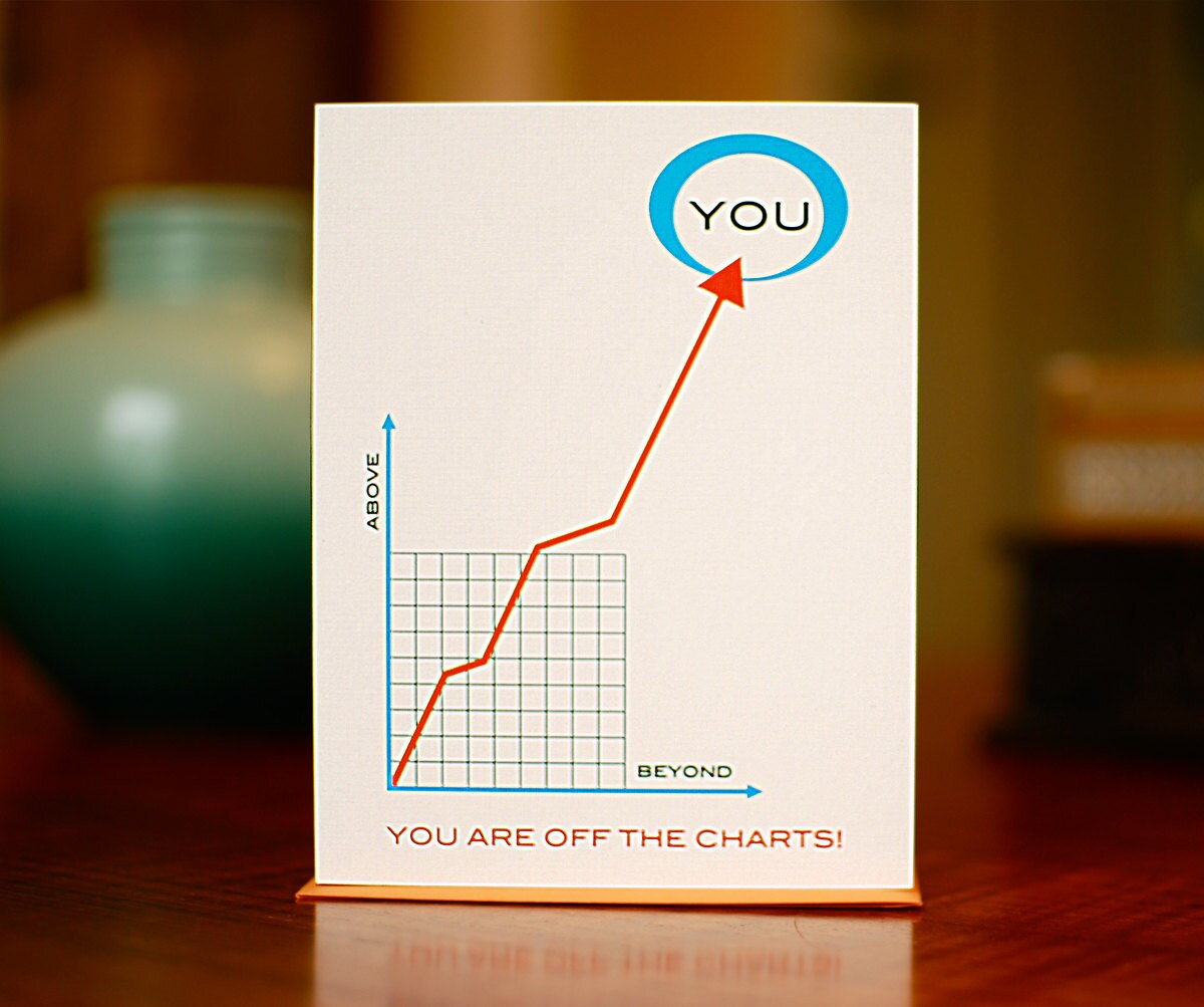 You're Off The Charts Line Graph Congratulations Card