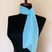 1960s Sheer Aqua Filmy Accordian Textured Scarf