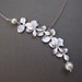 Orchid Flower Necklace, bridesmaids bridal wedding jewelry, dangling orchids, flower necklace anniversary, bridesmaids gifts