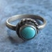 Vintage Turquoise Ring Sterling Silver Size 3