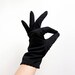 Vintage 1960s Gloves / Black SCALLOPED Evening Gloves Small Medium