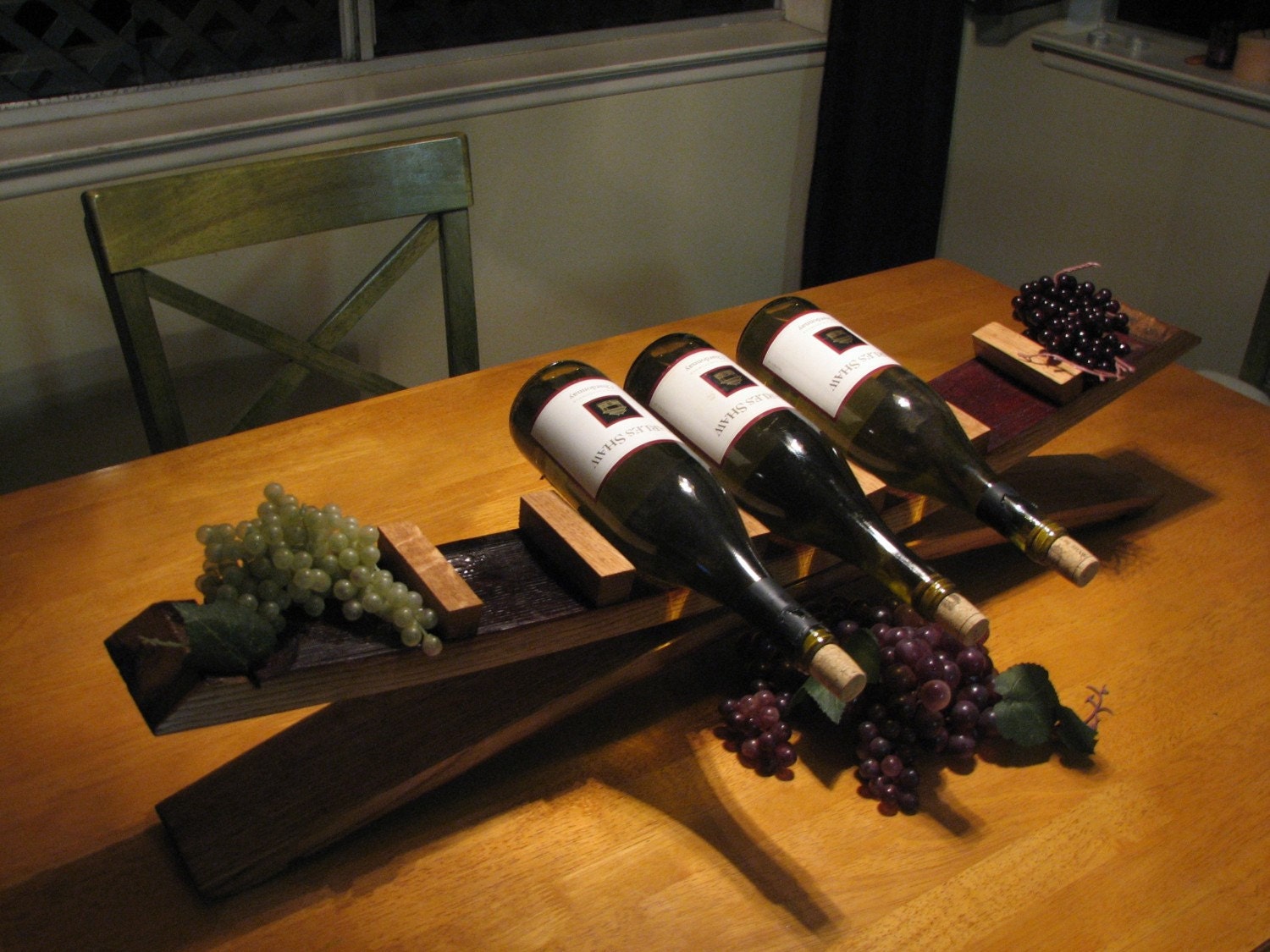 Oak Wood Wine Bottle Holder Made From Wine Barrel Stave